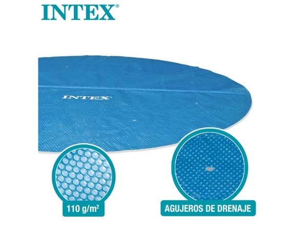 Intex 28010, Soltrekk til basseng, Basseng på bakken, Oppblåsbart basseng, Rund, Blå, PVC, Polyethylen, 2,06 m