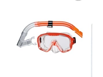 BECO-Beermann 99006-5, Voksne, Halv ansiktsmaske, Snorkling, Polykarbonat, Rød, 12 år
