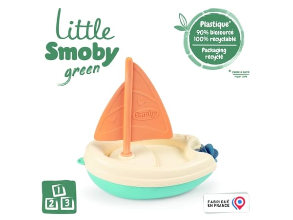 Smoby SMOBY Little Green Sailboat Water Boat Laget av bioplast