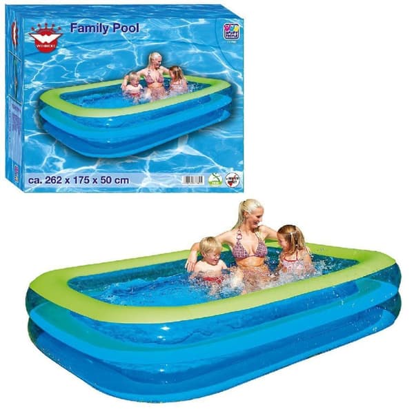 Wehncke Family oppustelig swimmingpool 262x175x50 cm Blå/grøn
