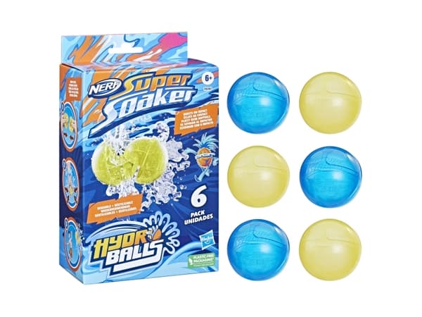 Nerf Super Soaker Hydro Balls, Vesi-ilmapallot, Sininen, Keltainen, 6 vuosi/vuosia, 6 kpl