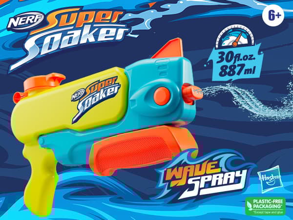 Nerf Super Soaker Wave Spray, Pistol, Flerfarget, 6 år
