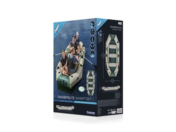 Bestway 65157 / 23, Rafting (elv), Rafting gummibåt, Grå, 4 person(er), 500 kg, 2200 W