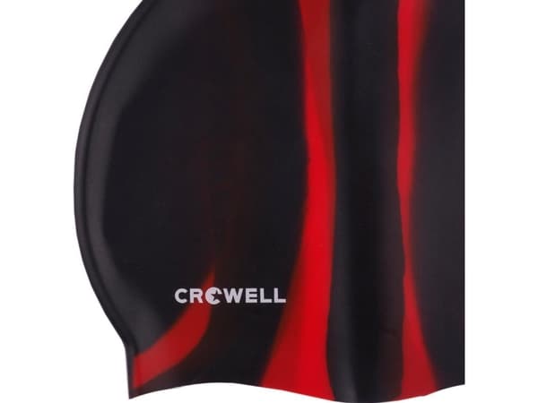 Crowell Crowell Multi Flame badehette i silikon, svart og rød, farge 02
