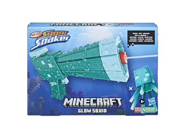 Nerf Minecraft Glow Squid, Gevær, Blå, 8 år, 1 stykker