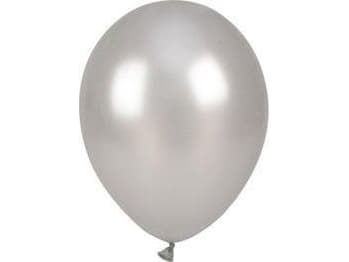 Metalliske sølvballonger 25cm 100stk