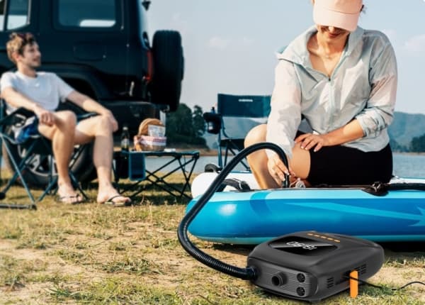 Technaxx TX-266, puhallettava, 350 l/min, musta, akryylinitriilibutadieenistyreeni, 0,7 - 20 psi, USB Type-C