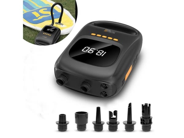 Technaxx TX-266, puhallettava, 350 l/min, musta, akryylinitriilibutadieenistyreeni, 0,7 - 20 psi, USB Type-C