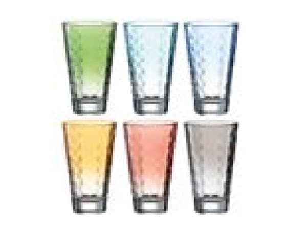 LEONARDO Optic, Assorterte farger, Glass, 6 stykker, Kjegle, 300 ml, 80 mm
