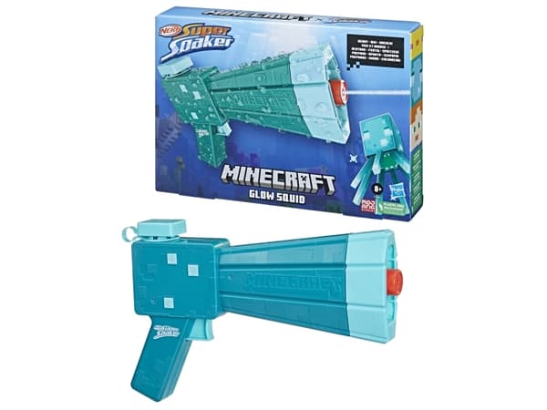 Nerf Minecraft Glow Squid, Gevær, Blå, 8 år, 1 stykker