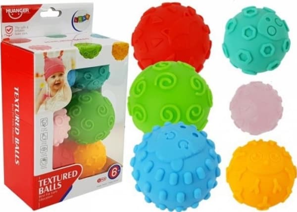 Lean Sport Import LEANToys Sanseballer Fargerike baller til babyer 6 stk