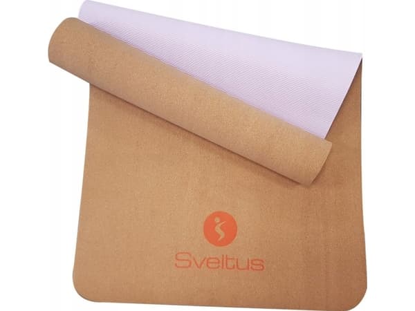 Yoga mat SVELTUS 1303 183x61x0.5cm Cork/pink