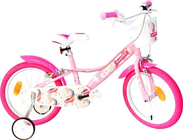 Children's bicycle BIMBO GIRL UNICORN STAR, size 16, pink.
