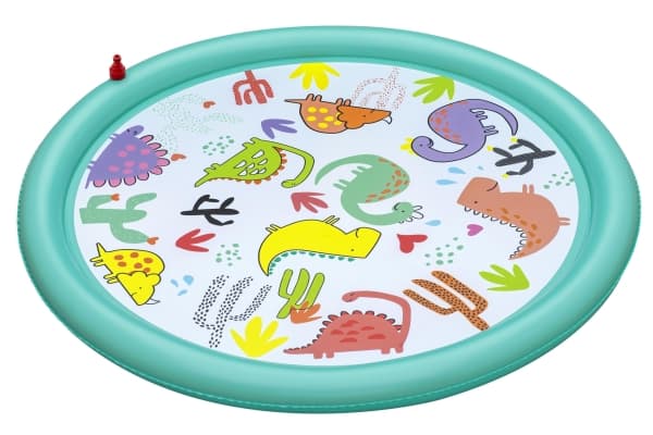 Plaskdamm vattenfontän matta 122cm sprinkler dino rutschkana Bestway 52698