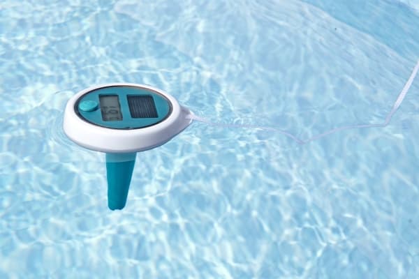 Bestway 58764, Termometer, Blå, Vit, Ovanmarkspool, Inbyggd pool, Uppblåsbar pool, Spa pool, Digital, °C, °F, Batteri, Solar