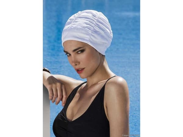 Fashy | FASHY Ruched Fabric Women's Swim Cap | White