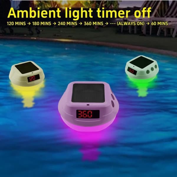 Lollanda Solcellsdriven Digital Pooltermometer, Trådlös solcellsdriven pooltermometer med RGB LED