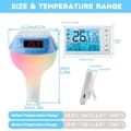 Miniatyrbild 3 av 7: Lollanda Trådlös Flytande Pooltermometer, Solcellsdriven Pooltermometer - IP68 Vattentät med RGB-ljus