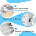 Miniatyrbild 5 av 8: Lollanda Trådlös Flytande Pooltermometer, Solcellsdriven Pooltermometer - IP68 Vattentät med RGB-ljus