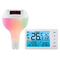 Miniatyrbild 2 av 8: Lollanda Trådlös Flytande Pooltermometer, Solcellsdriven Pooltermometer - IP68 Vattentät med RGB-ljus