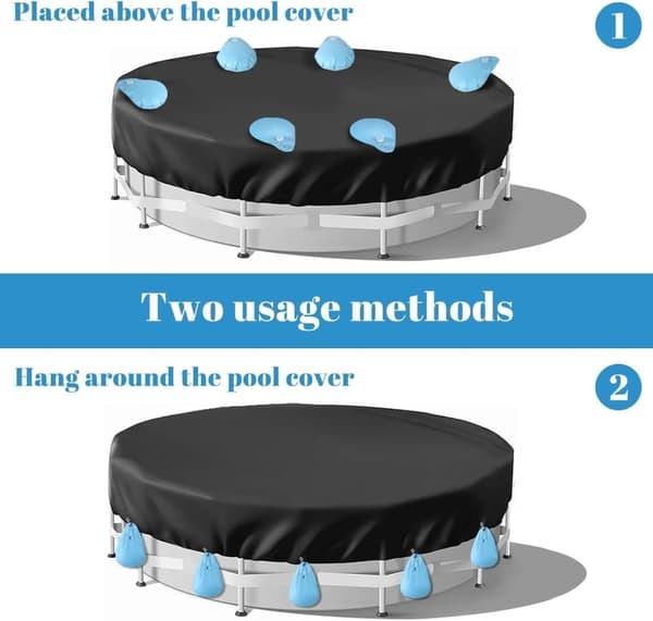 Lollanda 8-pack Poolskyddsvikter med Krokar - Vattentäta PVC Viktpåsar för Ovan Mark Pool Soltäcke Viktpåsar