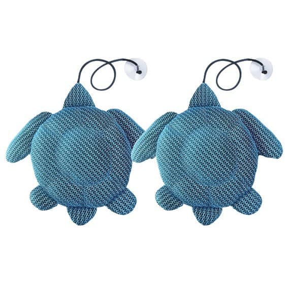 Lollanda 2-pack Sköldpaddformad Skumavlägsnare - Vattensug för Bubbelpool, Återanvändbar flytande kalkborttagningsboll, hållbar poolsvamp
