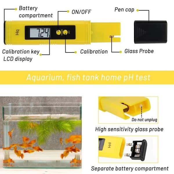 Hillylolly Electronic Ph Meter Tester Ph Meter, ATC Digital Ph Meter, Water Quality Tester med LCD-skärm, Range 64