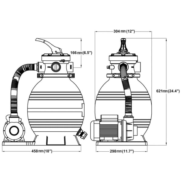 vidaXL Sandfilterpump 400 W 11000 L/tim
