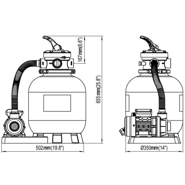 vidaXL Sandfilterpumpe 600 W 17000 l/t