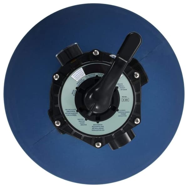 Medina sandfilter og 6-vejs ventil blå 660 mm