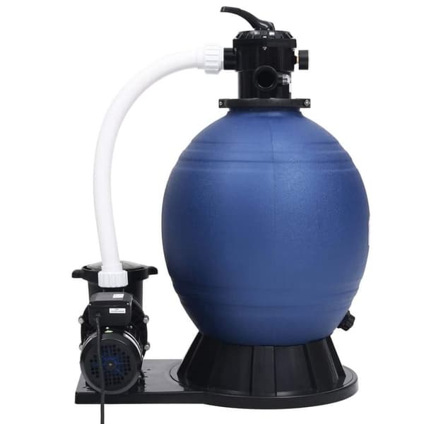 Medina sandfilter med 7-vejs ventil 1000 W pumpe blå og sort