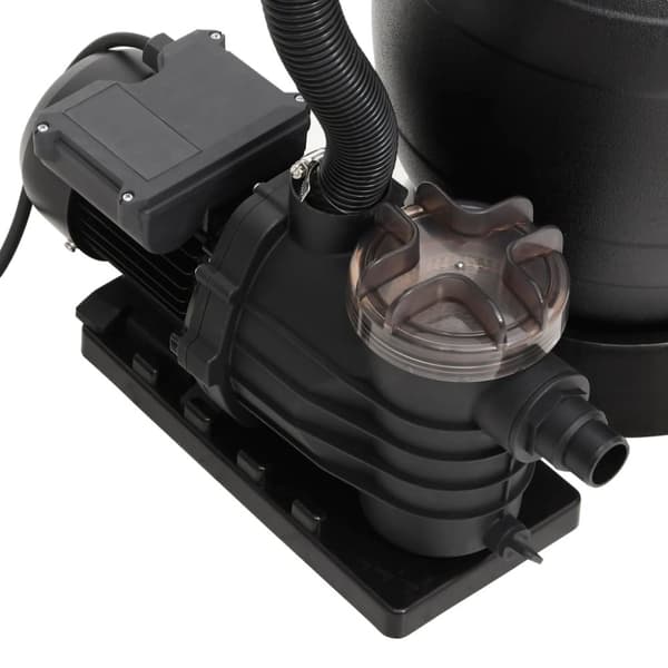 vidaXL Bassengsandfilter med forfilter svart