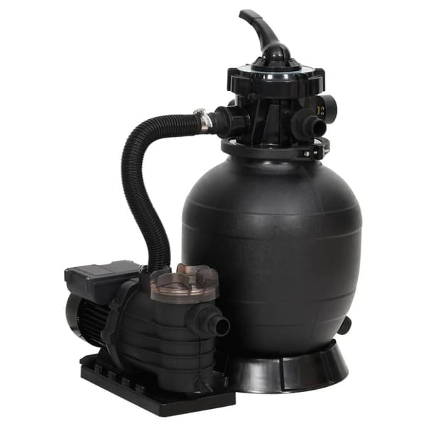 vidaXL Bassengsandfilter med forfilter svart
