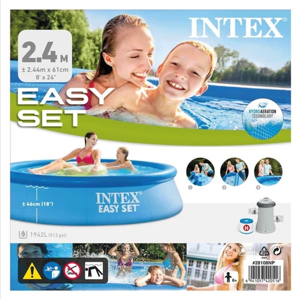 Intex Easy Set Pool 244 x 61 cm inkl. filter pumpe