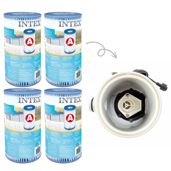 Intex - A-suodattimet - 4 kpl - Sopii suodatinpumppuun 28604GS/28638GS/28636GS & WAYS kuurausharja