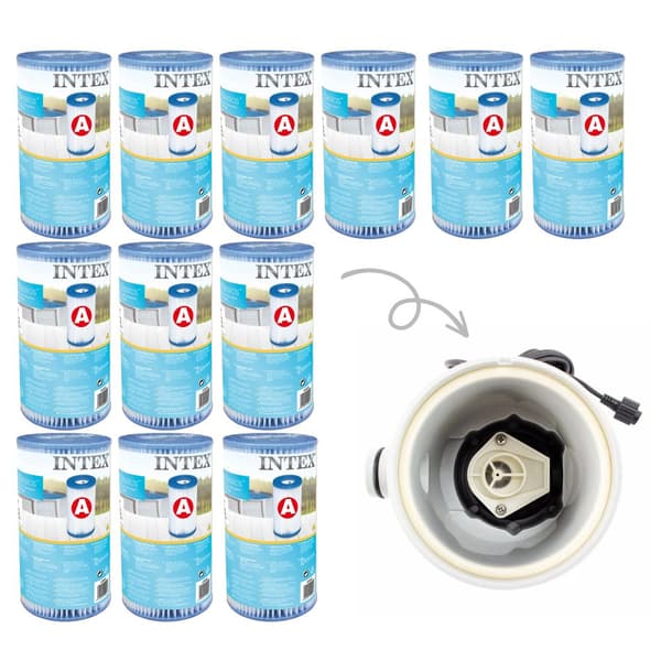 Intex - A-suodattimet - 12 kpl - Sopii suodatinpumppuun 28604GS/28638GS/28636GS & WAYS kuurausharja