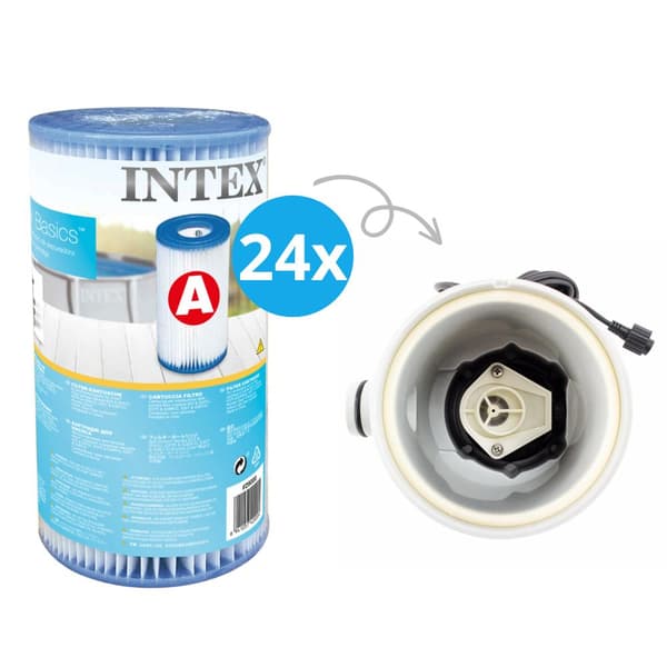 Intex - A-suodattimet - 24 kpl - Sopii suodatinpumppuun 28604GS/28638GS/28636GS & WAYS kuurausharja