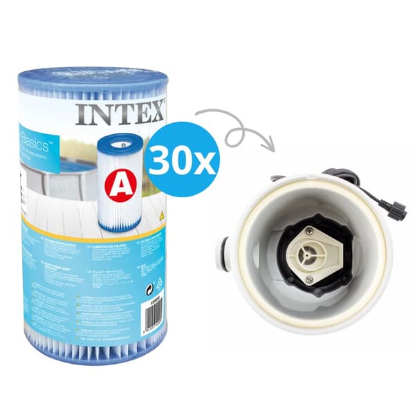 Intex - A-suodattimet - 30 kpl - Sopii suodatinpumppuun 28604GS/28638GS/28636GS & WAYS kuurausharja