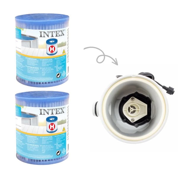 Intex - Arvopaketti - H-suodattimet sopivat suodatinpumppuun 28602GS - 2 kpl & WAYS kuurausharja