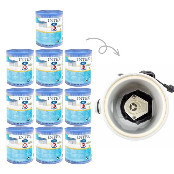 Intex - Arvopaketti - H-suodattimet sopivat suodatinpumpulle 28602GS - 10 kpl & WAYS kuurausharja