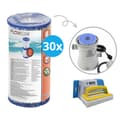 Pikkukuva 1 / 4: Bestway - Tyypin I suodattimet sopivat suodatinpumpulle 58381 - 30 kpl & WAYS kuurausharja