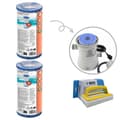 Pikkukuva 1 / 5: Bestway - Type II suodattimet sopivat suodatinpumpulle 58383 - 2 kpl & WAYS kuurausharja