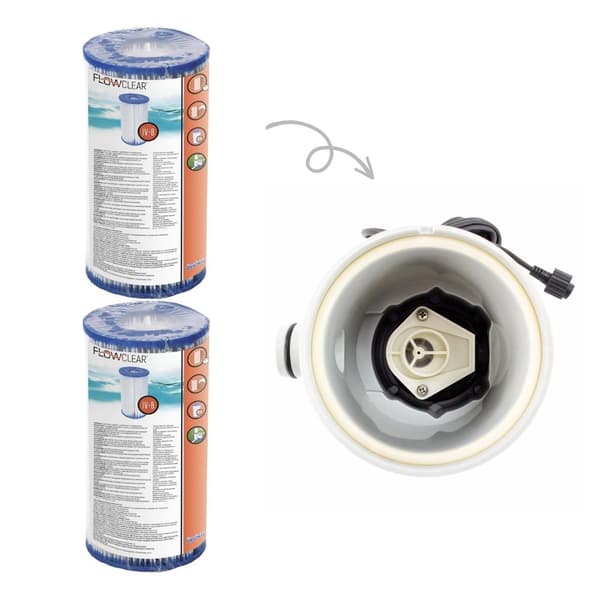 Bestway - Type IV suodattimet sopivat suodatinpumpulle 58391 - 2 kpl & WAYS kuurausharja