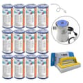 Pikkukuva 1 / 4: Bestway - Type IV suodattimet sopivat suodatinpumpulle 58391 - 12 kpl & WAYS kuurausharja