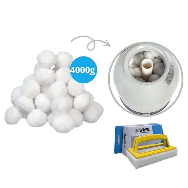 Filterkulor - Comfortpool - Lämplig för sandfilterpump(ar) - 4000 gram & WAYS skurborste