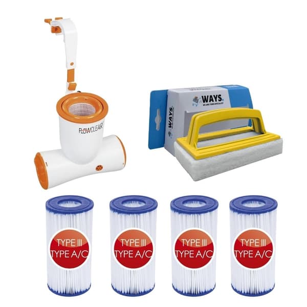 Bestway - Skimmer 2574 L/h & 4 filter typ III & WAYS skurborste