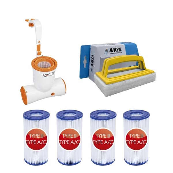 Bestway - Skimmer 3974 L/u & 4 filtre Type III &WAYS Scruborstel