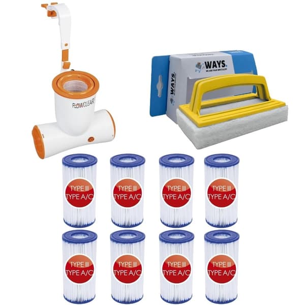 Bestway - Skimmer 3974 L/u & 8 filtre Type III &WAYS Scruborstel