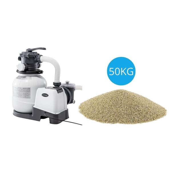 Intex - Sandfilterpump 7900 L/h & Filtersand 50 kg