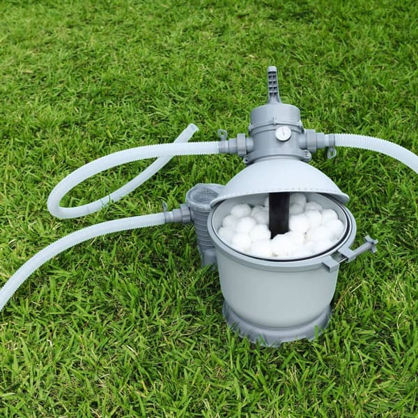 Bestway - Pool Støvsuger AquaCrawl & Sand Filter Pumpe 5678 L/h & Filter Bolde 500 g &WAYS skrubbebørste